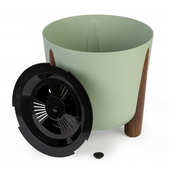 Кашпо пластм. "Жардин"  9л d верха 260мм h255мм с съем дрен.решеткой Оливковый М9143 *1/4 Кашпо пластм. "Жардин"  9л d верха 260мм h255мм с съем дрен.решеткой Оливковый М9143 *1/4