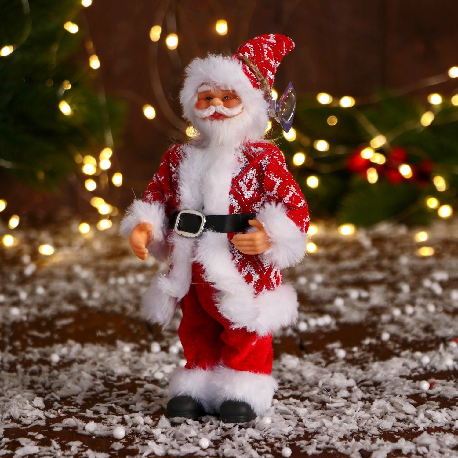 Дед Мороз "В костюме с орнаментом" 20 см, красный   9692585