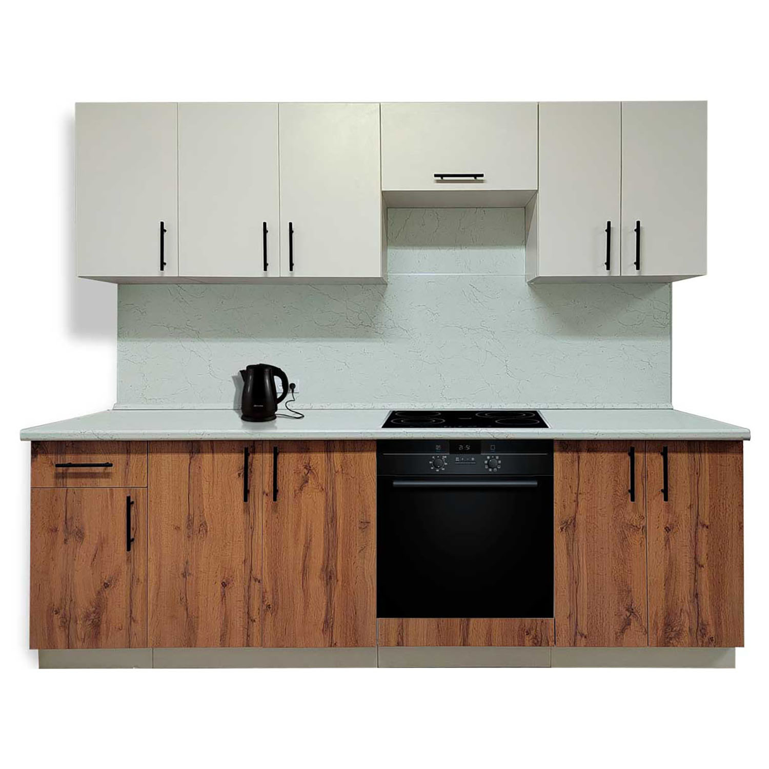 Шкаф напольный 800х850х480 мм BROZEX-WOOD Viola, с двумя дверцами, белый / дуб вотан