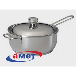 Кастрюля нерж. "АМЕТ" "Классика-Прима" 3,0л с Теплораспр.дн, d22см Мет.кр, Длин.прутк.руч.1с767 *1/6 Кастрюля нерж. "АМЕТ" "Классика-Прима" 3,0л с Теплораспр.дн, d22см Мет.кр, Длин.прутк.руч.1с767 *1/6