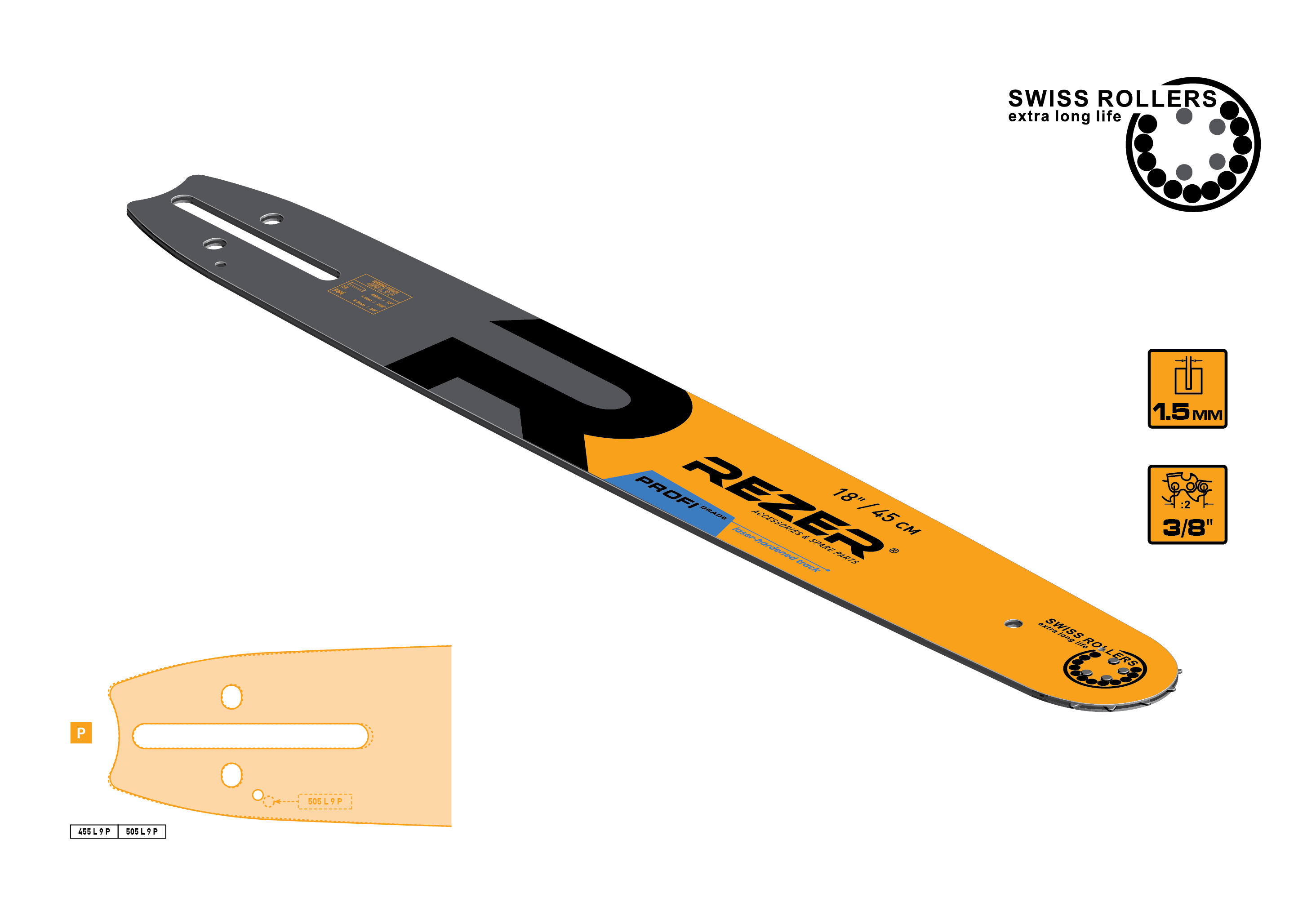 Шина для цепных пил 45см 68звеньев шаг3/8” паз1,5мм Rancher 455 L 9 P PROFI REZER *1/20 Шина для цепных пил 45см 68звеньев шаг3/8” паз1,5мм Rancher 455 L 9 P PROFI REZER *1/20