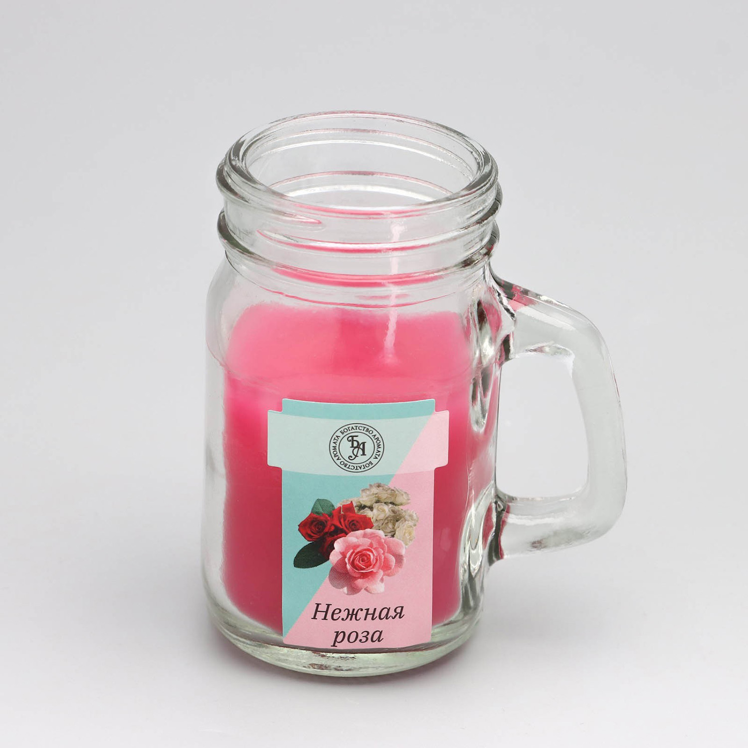Свеча ароматическая в банке «Нежная роза», 7.2×8.5 см, 190 г