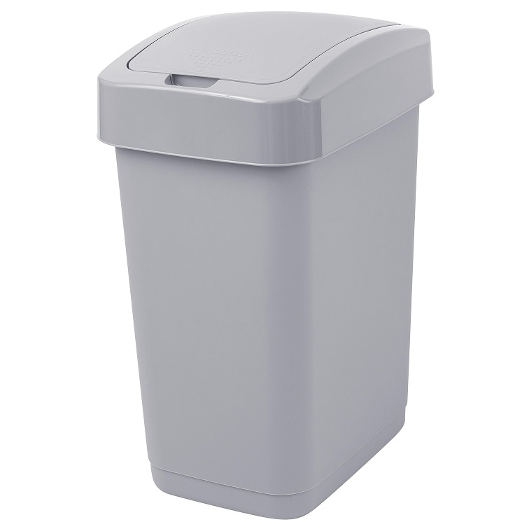 Контейнер д/мусора пластм. с откидной+"плавающей" крышкой 25л "Step" СерыйSC480711025 "Spin Clea"1/4