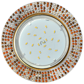Светильник встраиваемый GX53 H4 5319 Ecola Glass Круг янтарь зерк/черн.бронза FQ53RMECB *10/30