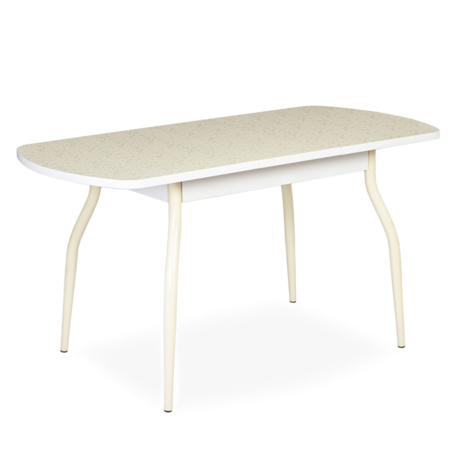 Стол раздв.ПГ 01 СТ 1100*700мм ЛДСП Дуб молочстекло Песочное+комплект ножек метал.гнутые Бежевые *1