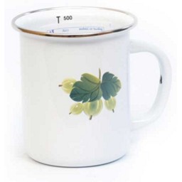 Кружка эмалированная 0,5л d80мм обод.нерж., с деколью С-0104А/4  *1/10