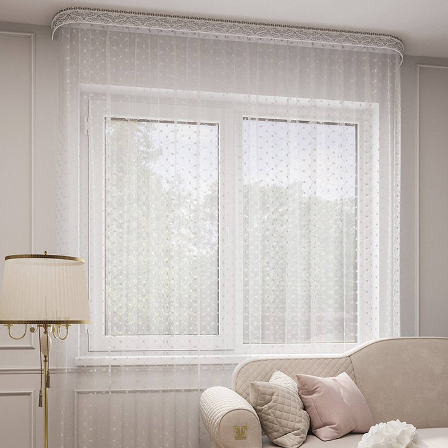 Тюль Ажур 300*260 с утяжелителем белый (Легранд) *1