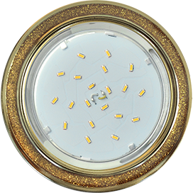 Светильник встраиваемый GX53 H4 DL3901 Ecola Круг под стеклом Золотой блеск FY53GRECB *10/50