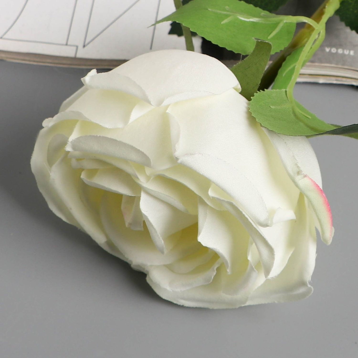 Цветы искусственные "Роза Вивальди" d-7 50 см, белый 10104939