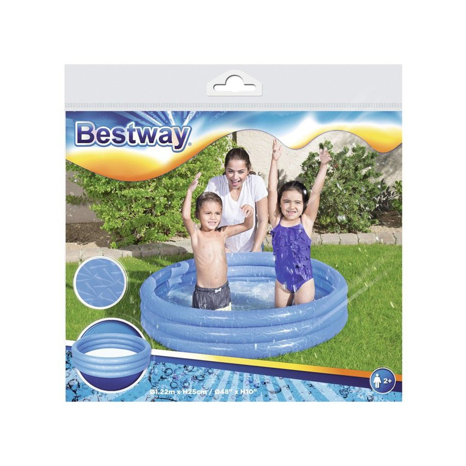 Бассейн надувной детский BESTWAY Сияние, 122x122x25 см, 140 л