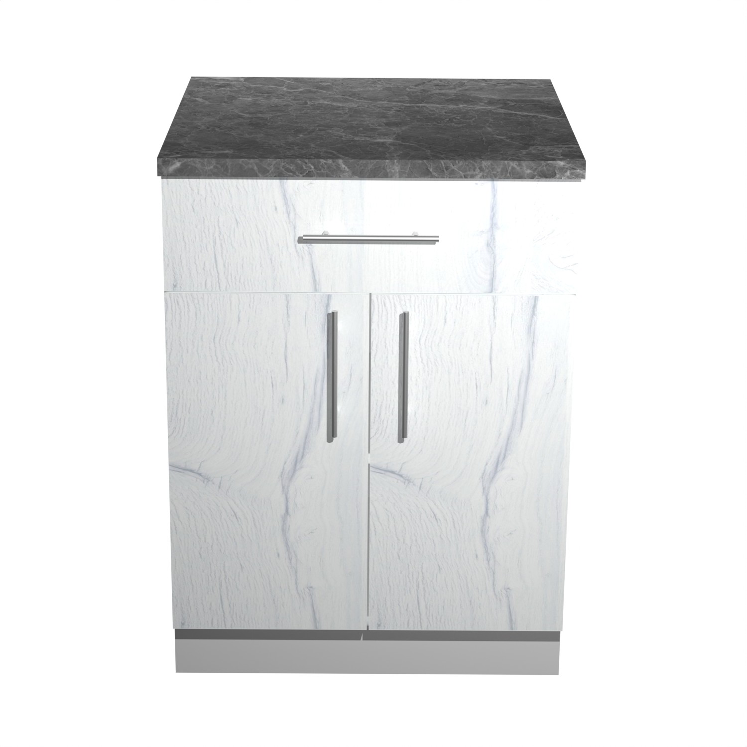 Шкаф напольный 600х850х600 мм BROZEX-WOOD Camellia, с двумя дверцами, с ящиком, графит