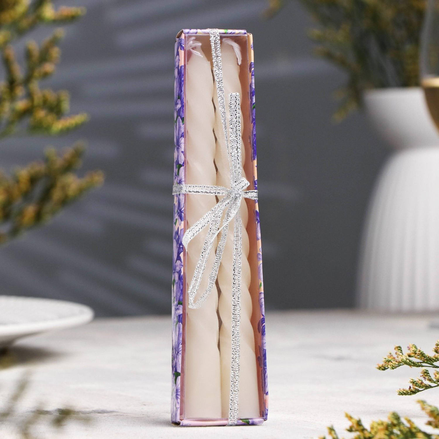 Набор свечей витых, 1,5х15 см, 2 штуки, аромат жасмин 831906