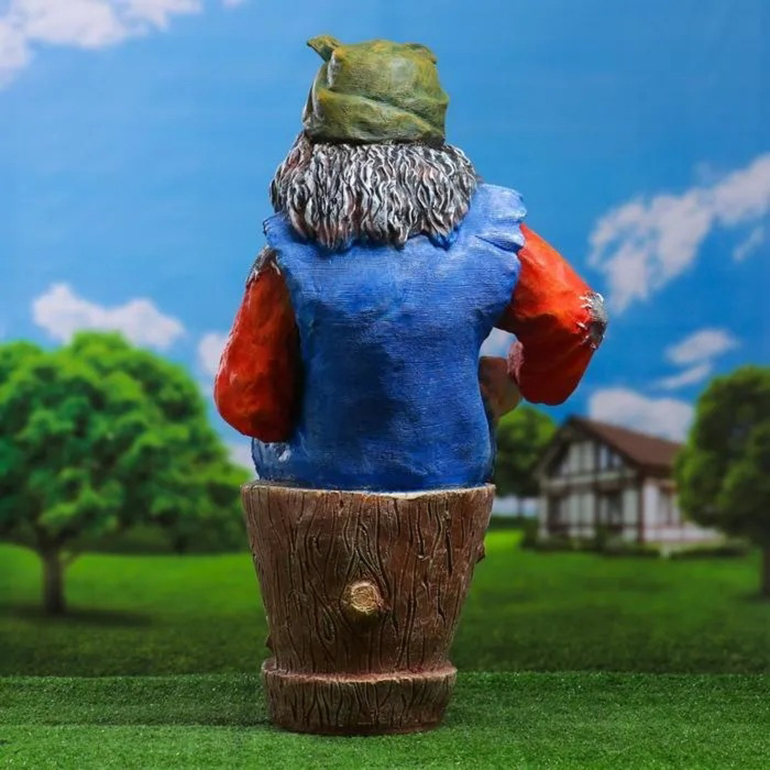 Садовая фигура "Баба Яга на ступе с кошкой" 74х40х36 см МИКС 1126860