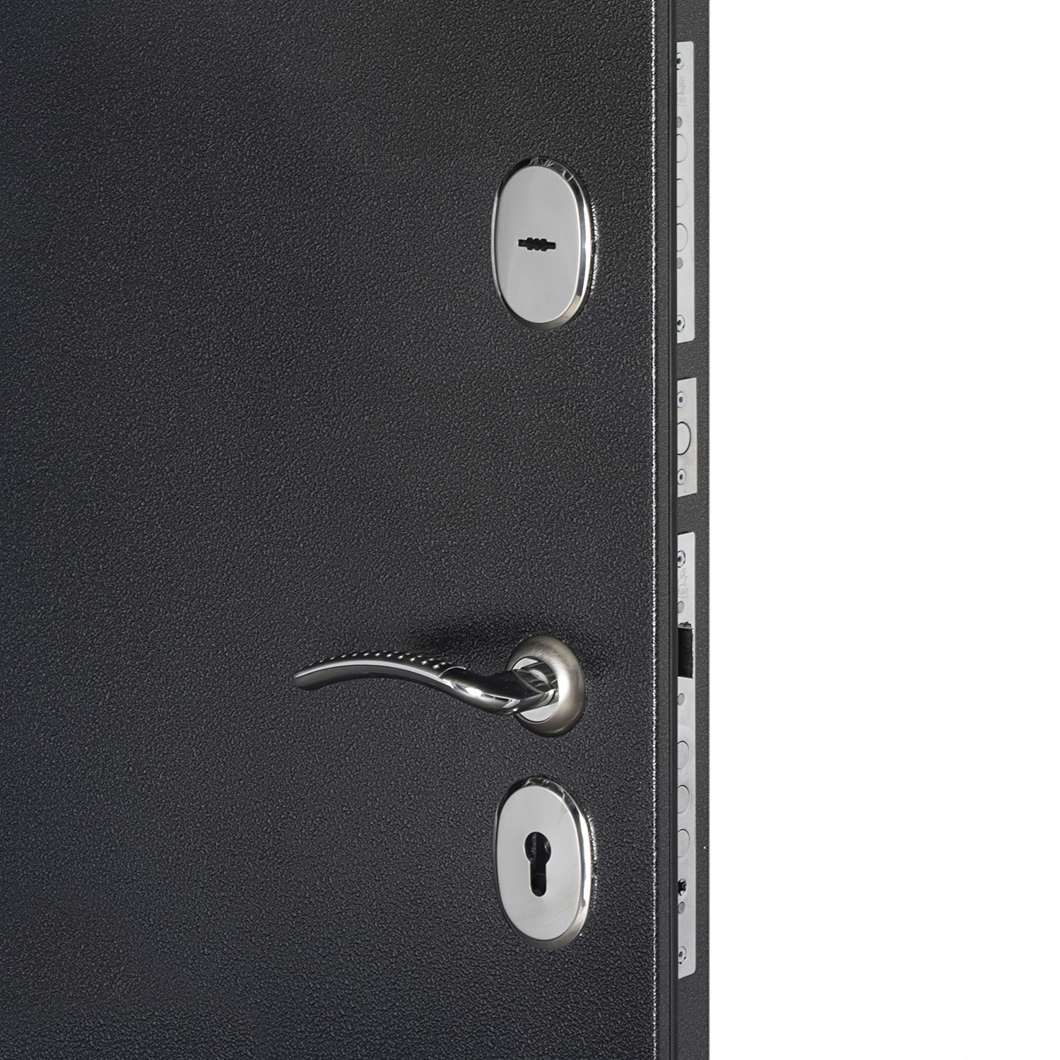 Дверь входная Дверной континент, 860х2050х70 мм, с зеркалом, левая, серебристый антик/сандал светлый