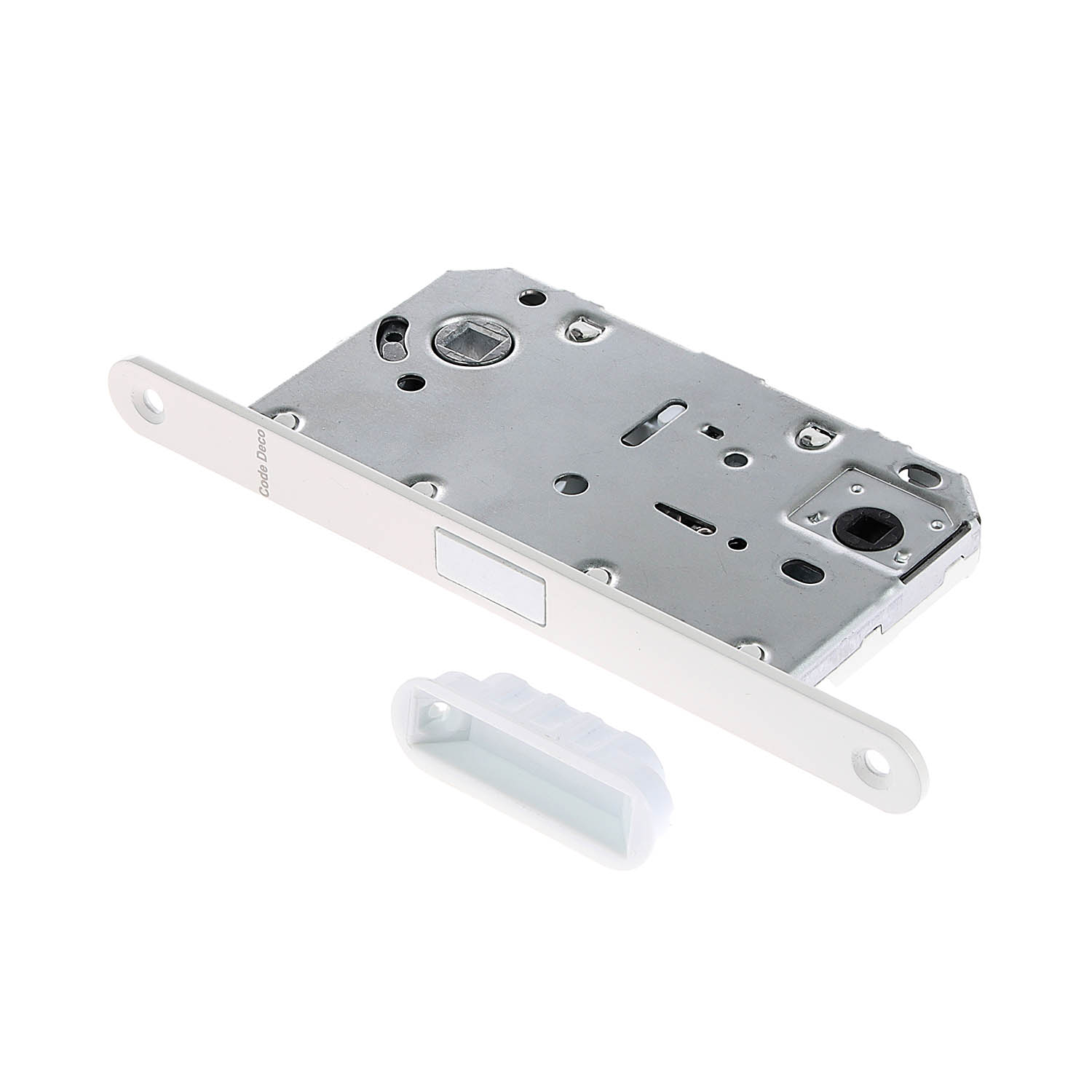 Защелка врезная п/ручку и фиксатор БЕЛЫЙ матовый БЕСШУМНАЯ 5300-MC-WC-WM Code Deco *1/40
