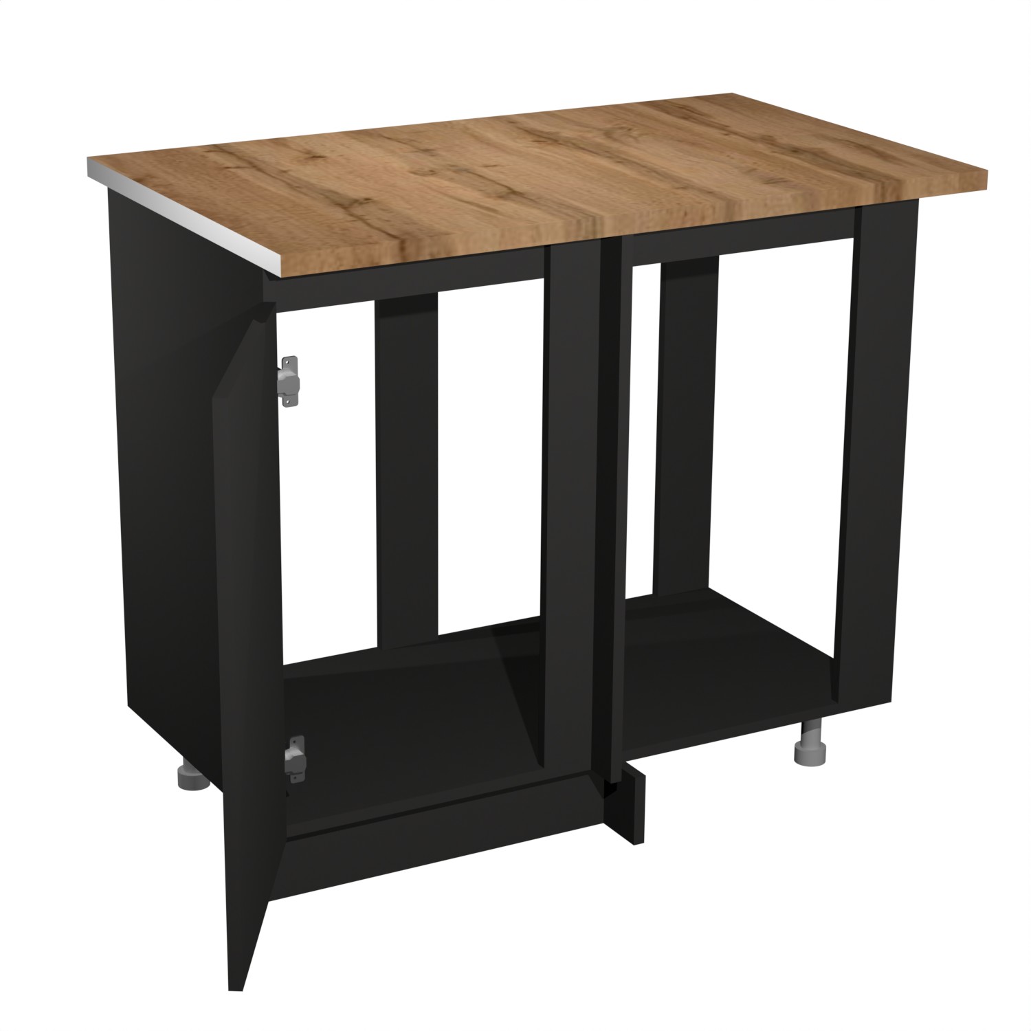 Шкаф напольный угловой 1000х850х600 мм BROZEX-WOOD Next, правый, с дверцей, графит