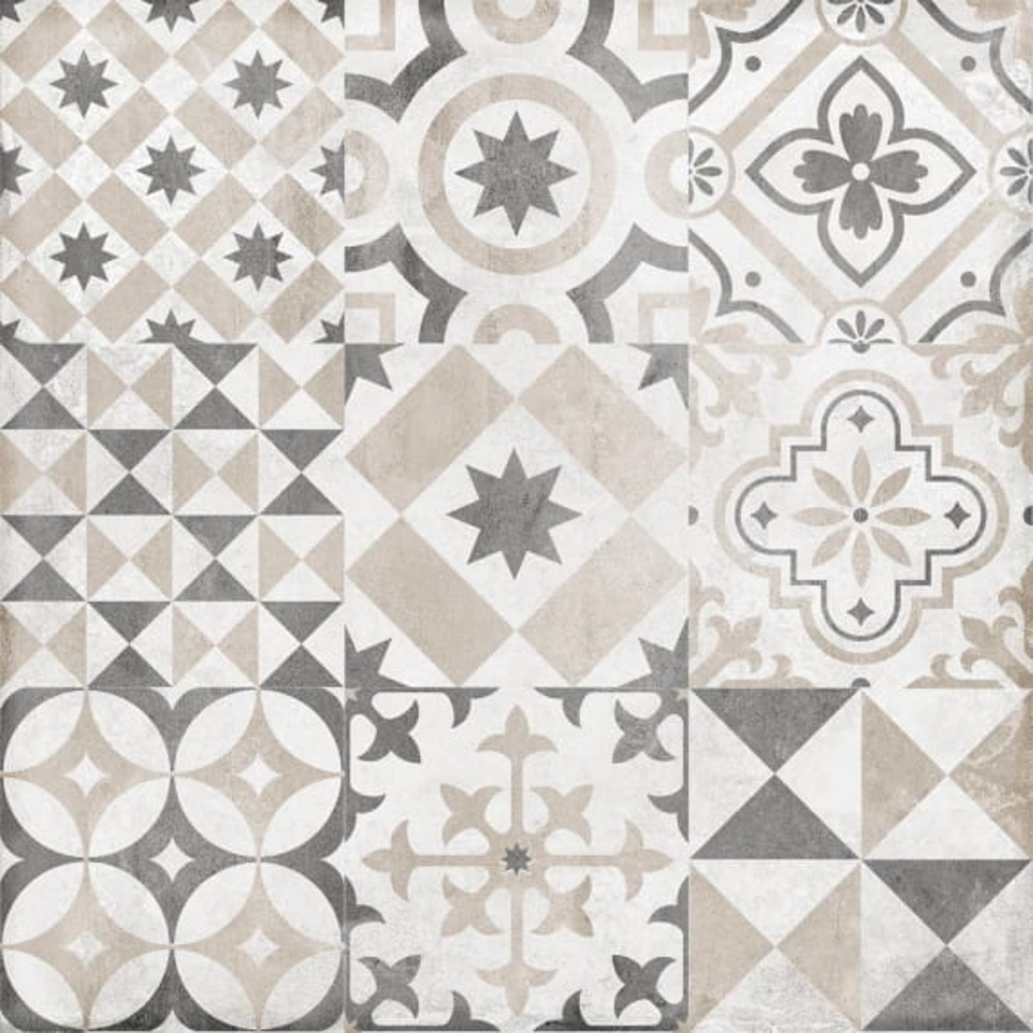 Керамогранит 1.62 м² LB Ceramics Цемент Стайл, 450х450х8 мм, светло-серый, орнамент