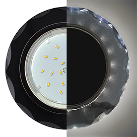 Светильник встраиваемый GX53 H4 LD5313 Ecola Glass Стек Круг с подс.черн хром SP53RCECH *10/30