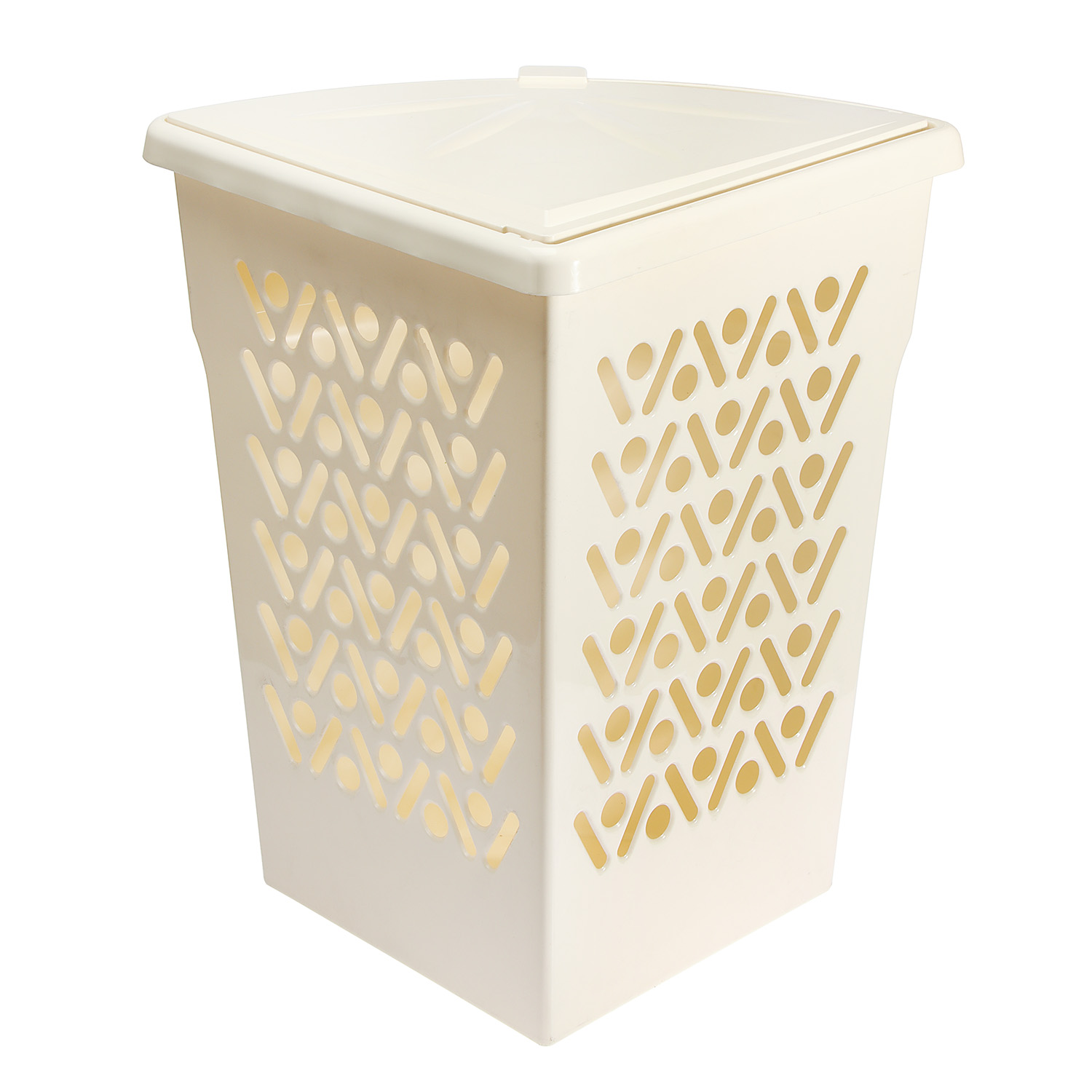 КОРЗИНА для белья  45л углов. с крышкой 38х38х55см арт.299