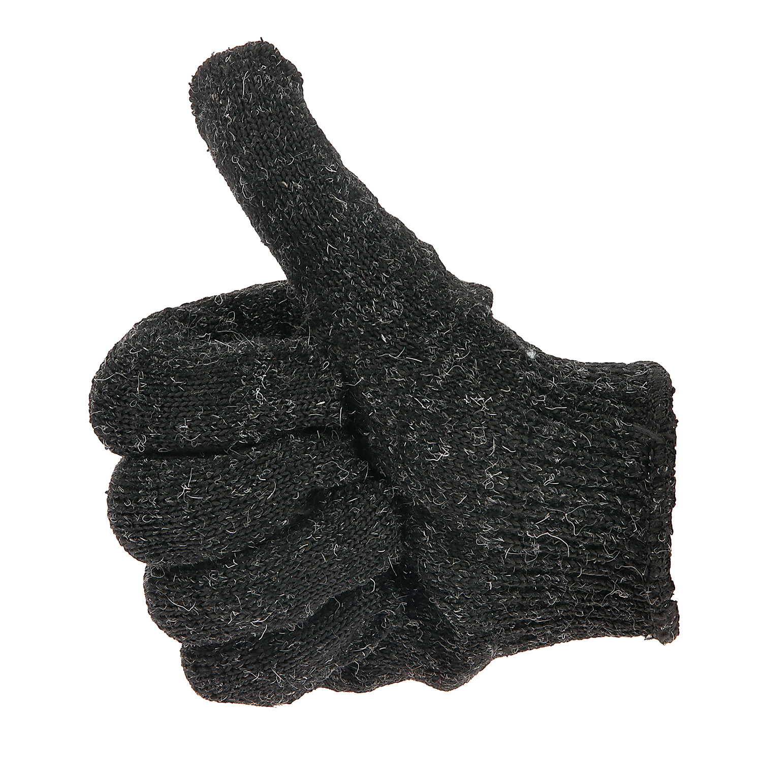 Перчатки полушерсть двухслойные черные (5 нитей) 80гр (478Р) Ladoni *10/200