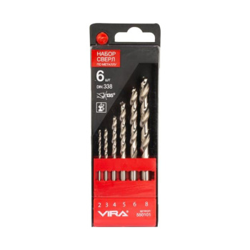 Набор сверл по металлу 6шт. 2-8мм VIRA 165х55х18мм арт.550101 *1