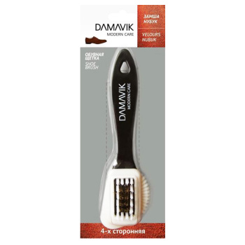 Щетка д/замши, нубука Дамавик 4х ст-я в блистере*4/24