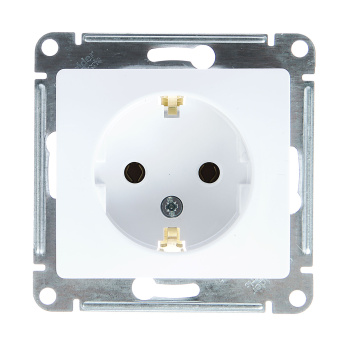 Механизм розетки "Glossa" 1-м. белый с/з GSL000143 *1/20/160