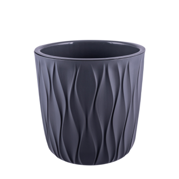 Кашпо пластм. "Desert"  3,6л d верха 182мм h177мм со вставкой Серый 86505 *1/18 Кашпо пластм. "Desert"  3,6л d верха 182мм h177мм со вставкой Серый 86505 *1/18