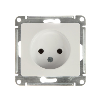 Механизм розетки "Glossa" 1-м. белый б/з GSL000141 *1/20/160