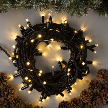 Гирлянда «Нить» Luazon Lighting, 10 м, мерцание, белый, 100 LED, IP65, 220 В