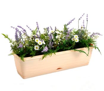 Ящик для цветов 60х18.5 см, глубина 16 см Радиан, поддон, дренажная система, пластик Ящик для цветов 60х18.5 см, глубина 16 см Радиан, поддон, дренажная система, пластик