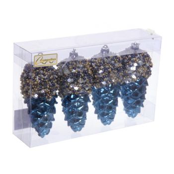 Набор украшений SHINE "Forest miracle" 11 см (4 шт.), night blue Набор украшений SHINE "Forest miracle" 11 см (4 шт.), night blue