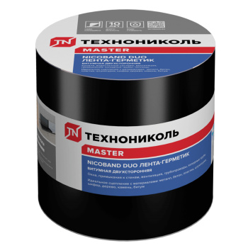 Лента-герметик 10х0.1 м ТехноНиколь Master Nicoband DUO, двусторонняя, черный