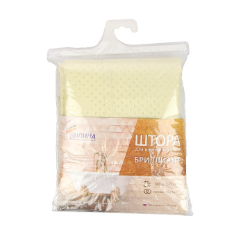 Штора для ванной V-line Бриллиант, 180х180 см, полиэстер, слоновая кость Штора для ванной V-line Бриллиант, 180х180 см, полиэстер, слоновая кость