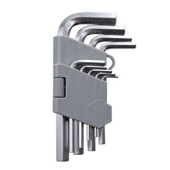 Набор ключей имбусовых  9 шт 1,5-10 мм короткие Cr-V сатин HEX арт.43-2-100 Ремоколор *1/10/40