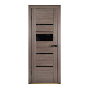 Дверное полотно остекленное 2000х800х38 мм Двери Гуд Х4 Неаполь, коричневый/черный