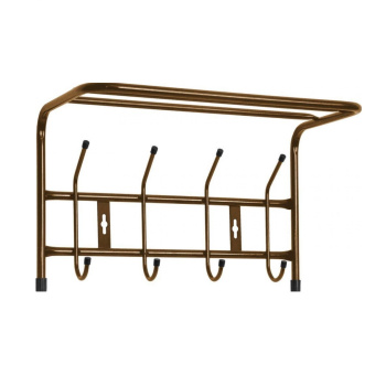 Вешалка настенная с полкой 405х265х245мм 4крючков Медный Антик ВП4/А ("Ника") *5