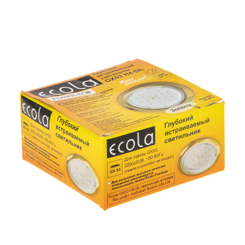 Светильник встраиваемый GX53 H4-GL Ecola без рефлектора глубокий Золото 48*106 FG53GLECB *10/50