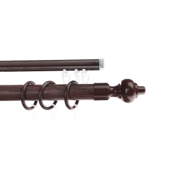 Карниз круглый d28мм Орех + U-шина 3,0 Магеллан *5