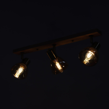 Светильник настенный (спот) N5104/3 AB+WOOD Е14 3*40W   VERNER LIGHTING *1