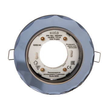 Светильник встраиваемый GX53 H4 LD5313 Ecola Glass Стек Круг с подс.черн хром SP53RCECH *10/30