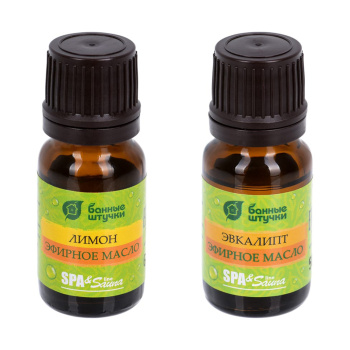 Набор эфирных масел "Эвкалипт и лимон" 2 шт по 10мл. в блистере 32371 "Банные штучки" *1/20