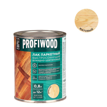 Лак алкидно-уретановый PROFIWOOD, 0.7 кг, паркетный, матовый Лак алкидно-уретановый PROFIWOOD, 0.7 кг, паркетный, матовый