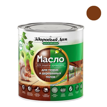 Масло для террас и деревянных полов Здоровый Дом Орех 0,75 л *1/6/528