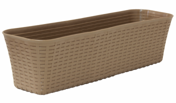 Ящик д/цветов пластм. "Ротанг" 38,5х18х16см с дрен.реш. Бежевый М3225 "М-Пластика" *1/10 Ящик д/цветов пластм. "Ротанг" 38,5х18х16см с дрен.реш. Бежевый М3225 "М-Пластика" *1/10