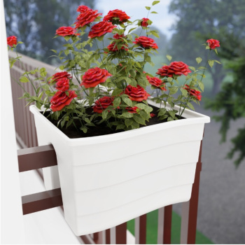 Ящик д/цветов пластм. на перила 30х29х20см 10л Белый М8913 ЗПИ "Альтернатива" *1/8