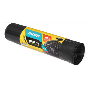 Мешки для мусора 180л*10шт толщ.40мкм ПВД К10 арт.200-180 "AKOR" *20