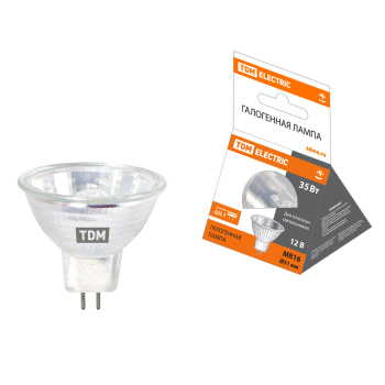 Лампа накаливания галогенная 35W-12V GU5,3 MR16 TDM SQ0341-0006 *10/200