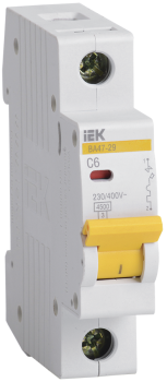 Авт.выкл. IEK ВА47-29 6А/1П 4,5kA х-ка С MVA20-1-006-C *12