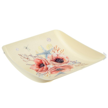 яяяБлюдо пластм. 243x243х52мм "Маки" 243x243х52мм М1334 ("М-Пластика") *1/30